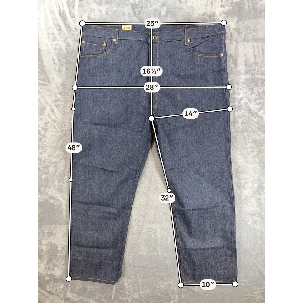 New Levi's 501XX Original Shrink-to-Fit Jeans Men's 48x32 Dark Blue Button Fly